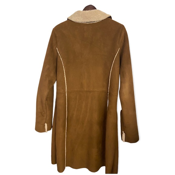 Vintage Old Navy Faux Suede Sherpa Lined Trenchcoat - Picture 9 of 13